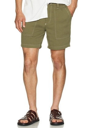 Corridor Bedford Cord Camp Pocket Shorts in Olive - Olive. Size 33 (also in 36).