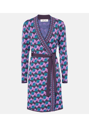 Diane von Furstenberg Edwina knitted jacquard wrap dress