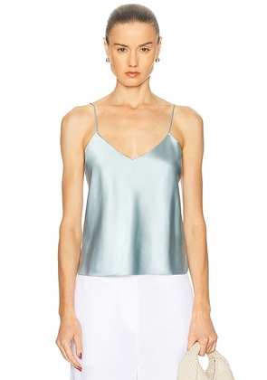 Eterne Mila Silk Camisole in Dusty Blue - Baby Blue. Size L (also in ).
