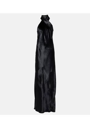 Galvan Pandora halterneck satin gown