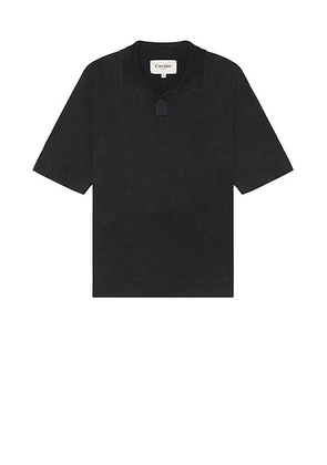 Corridor Rice Stitch Polo in Black - Black. Size M (also in S).