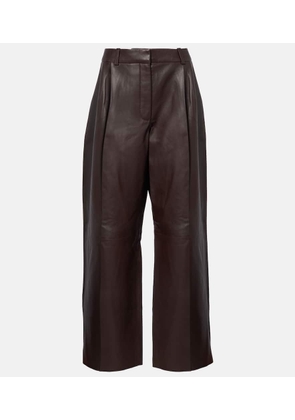 Zimmermann Illustration leather wide-leg pants