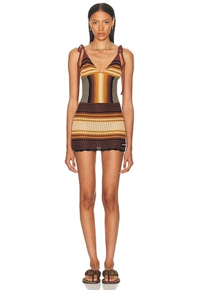 THE ATTICO Mini Dress in Brown Shades - Brown. Size 38 (also in ).