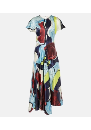 Roksanda Adriana printed satin midi dress