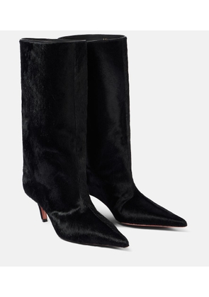 Amina Muaddi Fiona 60 calf hair knee-high boots