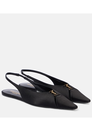 Saint Laurent Babylone crepe slingback flats