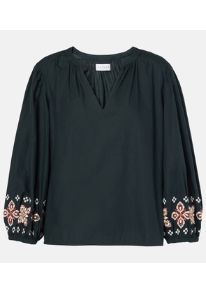 Velvet Paola embroidered cotton blouse
