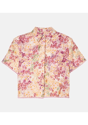 Agua by Agua Bendita Virtuosa Florecer cropped linen shirt
