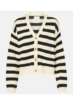 Velvet Elodie striped cotton and cashmere cardigan