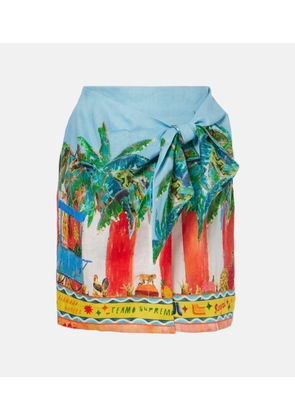 Alemais x Adam Lester All Aboard linen wrap skirt