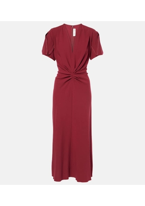 Victoria Beckham Gathered wool-blend midi dress
