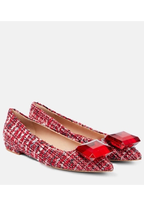 Gianvito Rossi Embellished boucle ballet flats