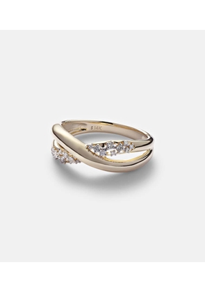 Stone and Strand Glitterati Kiss 14kt gold ring with diamonds