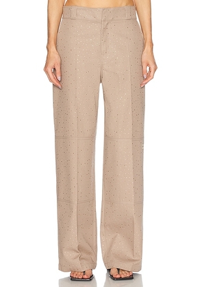 Alexander Wang Mid Rise Workwear Pant in Khaki - Taupe. Size 0 (also in 2, 4, 6).