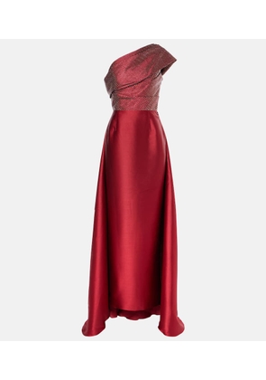 Solace London Alba embellished draped satin gown