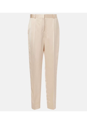 Toteme High-rise satin straight pants