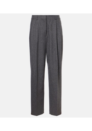 Toteme Low-rise wool-blend flannel straight pants