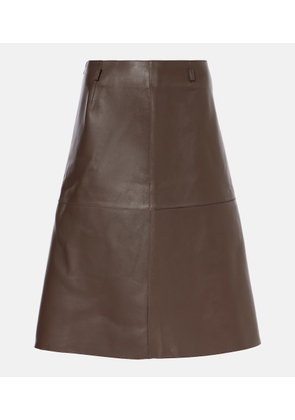 Toteme Leather midi skirt