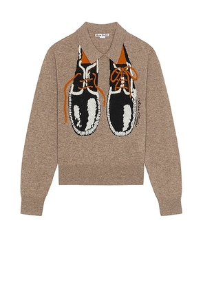 Acne Studios Klastron Shoes Sweater in Greige Melange - Brown. Size XL/1X (also in XXL/2X).