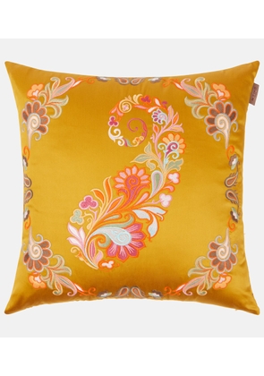 Etro Kentia embroidered cotton cushion