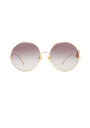 Chloe Iconic Sunglasses in Gold & Grey - Metallic Gold. Size all.