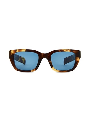 Bottega Veneta Acetate Sunglasses in Havana & Blue - Brown. Size all.