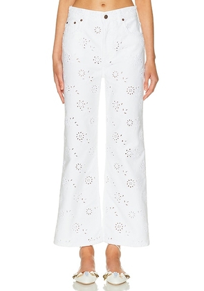 Chloe Denim Straight Leg Pant in White - White. Size 25 (also in 26, 29, 30).