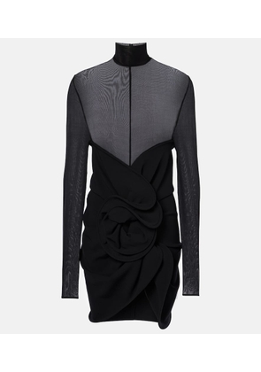 Magda Butrym Gathered sheer wool-blend minidress