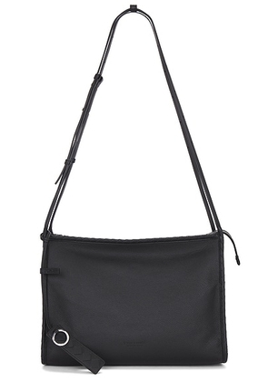 Bottega Veneta Moony Calf Corriere Messenger Bag in Black & Silver - Black. Size all.