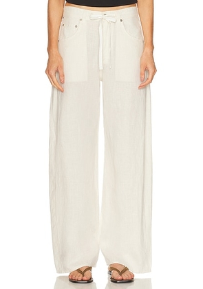 Citizens of Humanity Brynn Drawstring Trouser in Vanilla - Cream. Size 32 (also in 33).