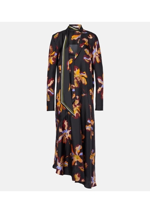 Dorothee Schumacher Asymmetric printed silk twill midi dress