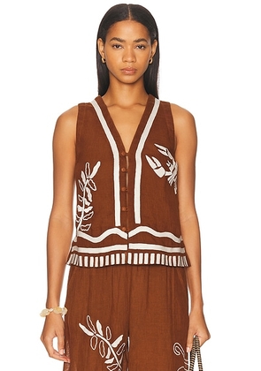 ERES Oursin Top in Ecorce - Rust. Size M (also in ).