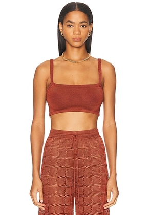 Calle Del Mar Knit Bandeau in Clay - Brick. Size L (also in S).