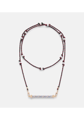 Marie Lichtenberg Candy Cane 18kt gold necklace with diamonds and enamel