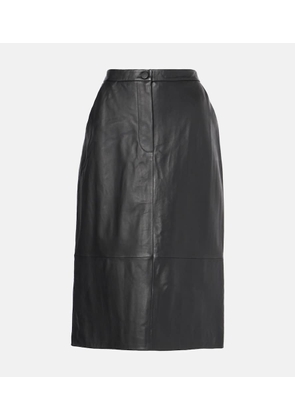 Yves Salomon Leather midi skirt