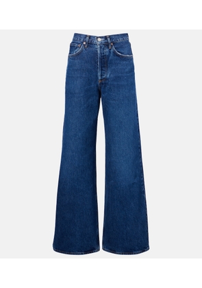 Agolde Dame Jean No Cuff high-rise wide-leg jeans