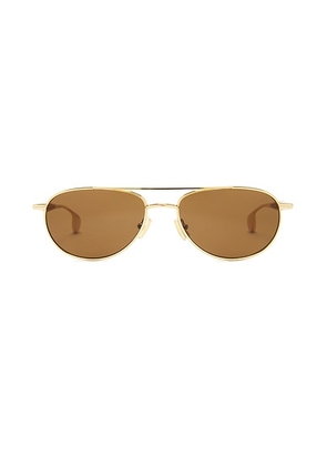 Bottega Veneta Aviator Sunglasses in Gold & Brown - Metallic Gold. Size all.
