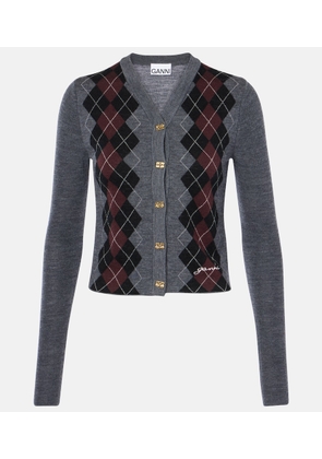 Ganni Argyle wool cardigan