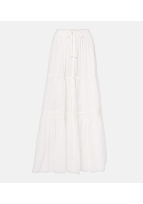Poupette St Barth Tiered cotton maxi skirt