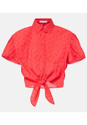 Poupette St Barth Cycas broderie anglaise cotton crop top