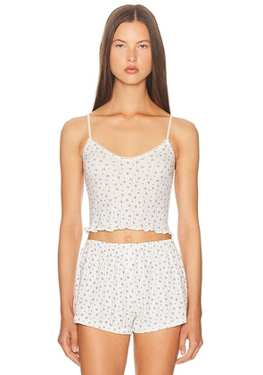 Cou Cou Intimates The Cami Top in Blue Fields - Ivory. Size L (also in XL).