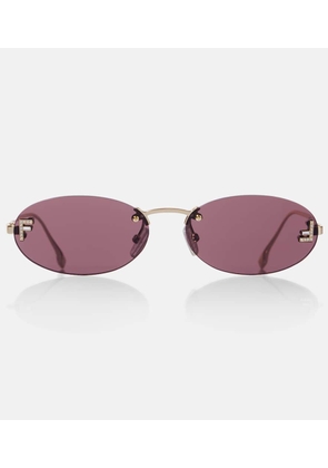 Fendi Fendi First Crystal oval sunglasses