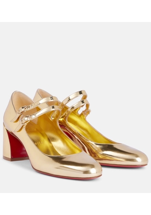 Christian Louboutin Miss Jane mirrored leather Mary Jane pumps