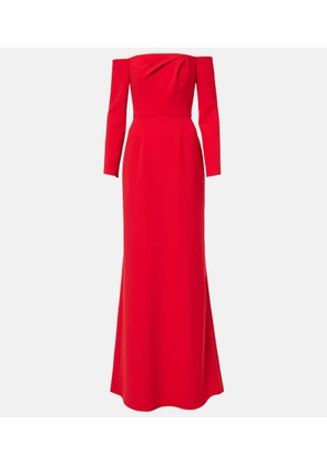 Carolina Herrera Draped off-shoulder crepe gown