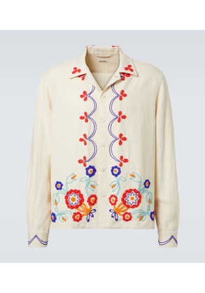 Bode Garden Party beaded linen shirt