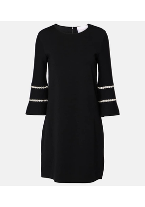 Carolina Herrera Embellished wool-blend minidress