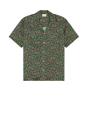 Drôle De Monsieur La Chemise Paisley Shirt in Dark Green - Green. Size L (also in M, S).