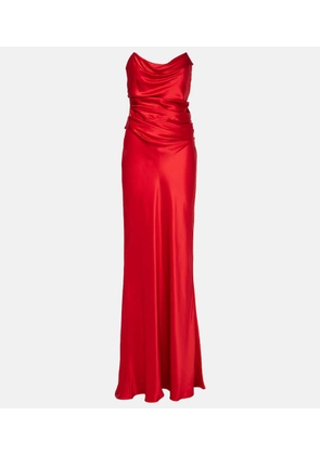 The Sei Draped silk satin corset gown