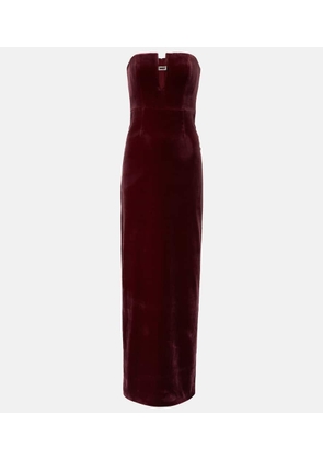 Roland Mouret Embellished velvet bustier gown