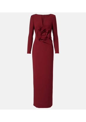 Roland Mouret Floral-applique crepe gown